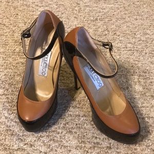 Jimmy Choo Siskin Ankle Strap Two Tone Heels 38